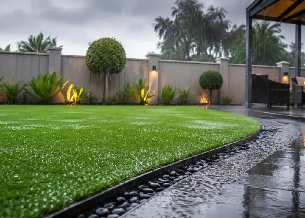 artificial grass during midrand's summer thunderstorms