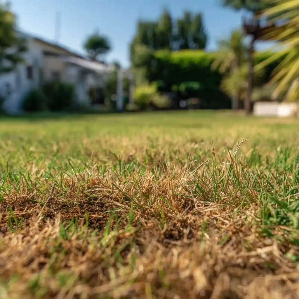 brown spots on kikuyu grass