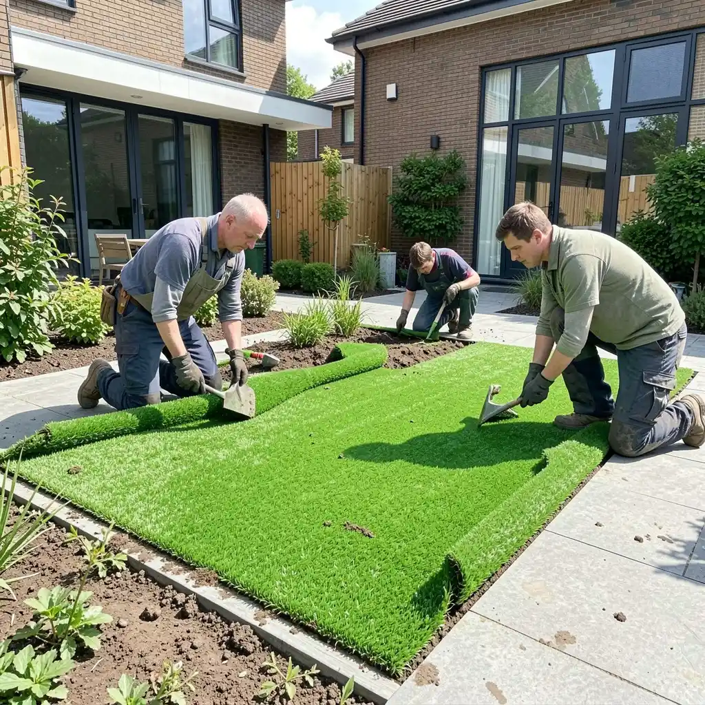 can artificial grass be installed over existing garden beds in midrand