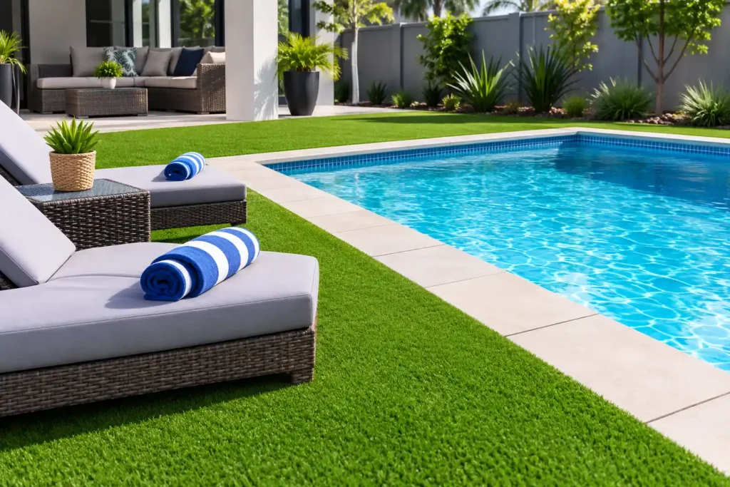 can artificial grass help keep your midrand swimming pool area cleaner