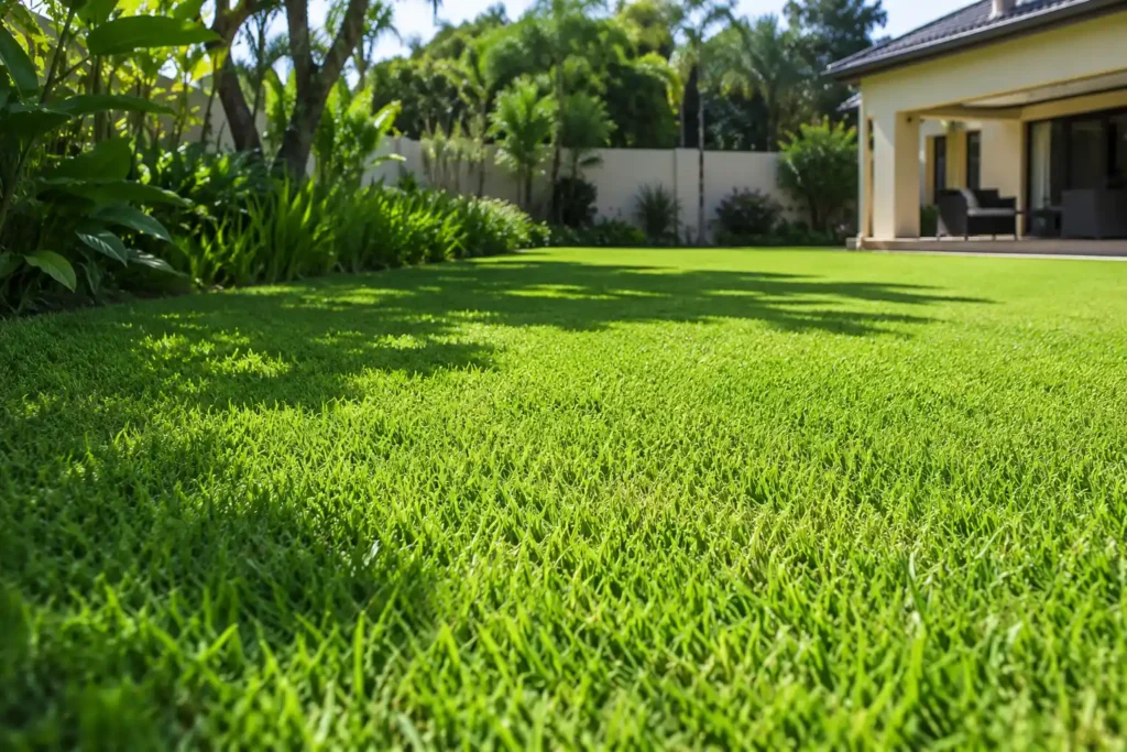 Fresh LM Berea grass installed in a residential garden in Midrand with a lush green finish and excellent shade tolerance.