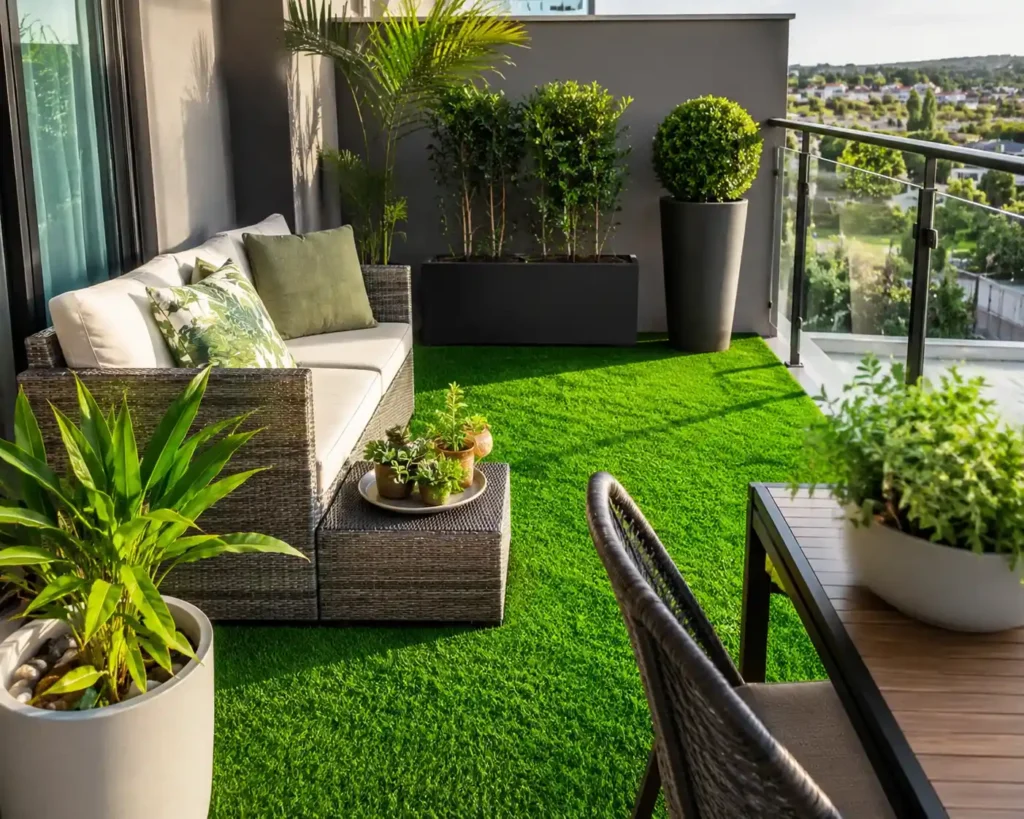 transform your midrand balcony and patio with artificial grass
