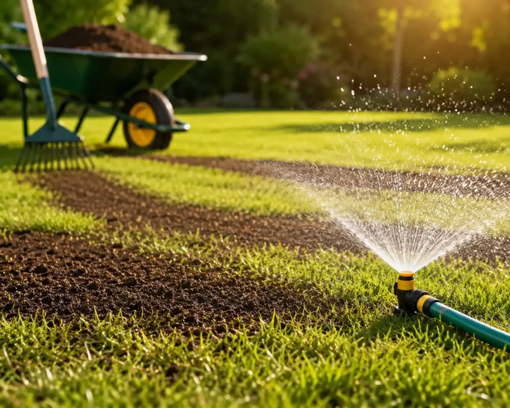 watering tips after lawn dressing for midrand lawns